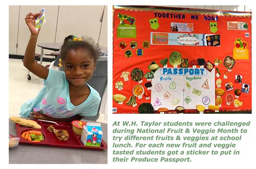 WH Taylor hosted a fruit & veggie contest to challenge students to try different fruits & veggies. 